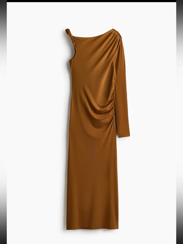H&M Draped One-Shoulder Dress - Image 4