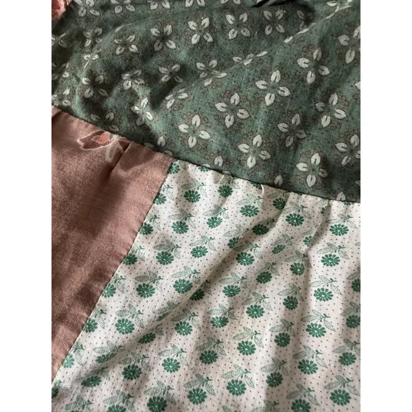 Vintage Homemade Patchwork Maxi Skirt Boho Prairie Cottagecore Peasant Tiered - Image 5