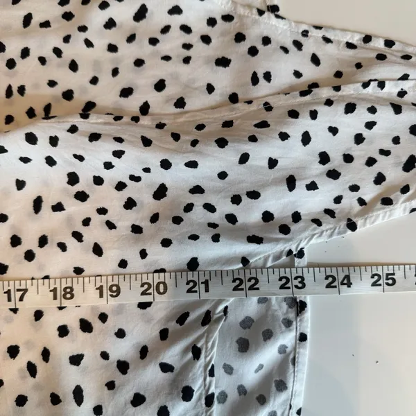 BeachLunchLounge Polka Dot Blouse V Neck Boho Tie Front Flowy Casual Chic Top L - Image 9