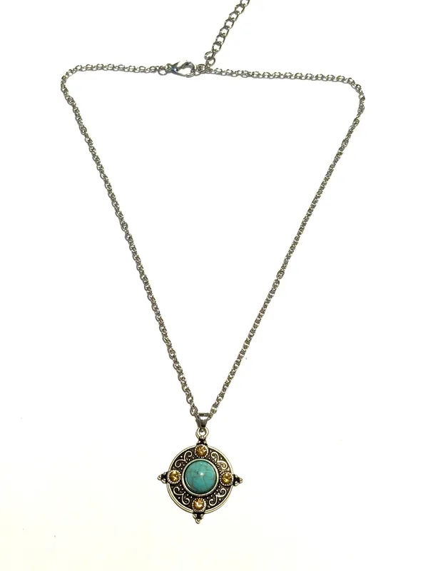 Turquoise charm necklace Blue - Image 2
