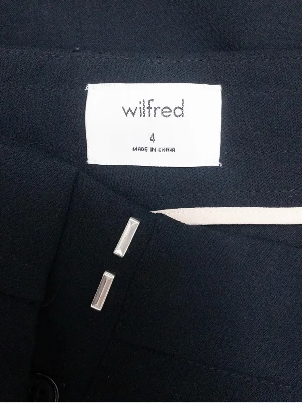 Aritzia Wilfred Allant Tie Front Drawstring Crop Pant Trouser 4 Black Relaxed - Image 5