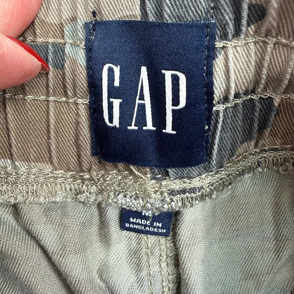 GAP Medium Jogger Pants Camo Green Lyocell Elastic Waist QLP1073S Utility Casual - Image 5
