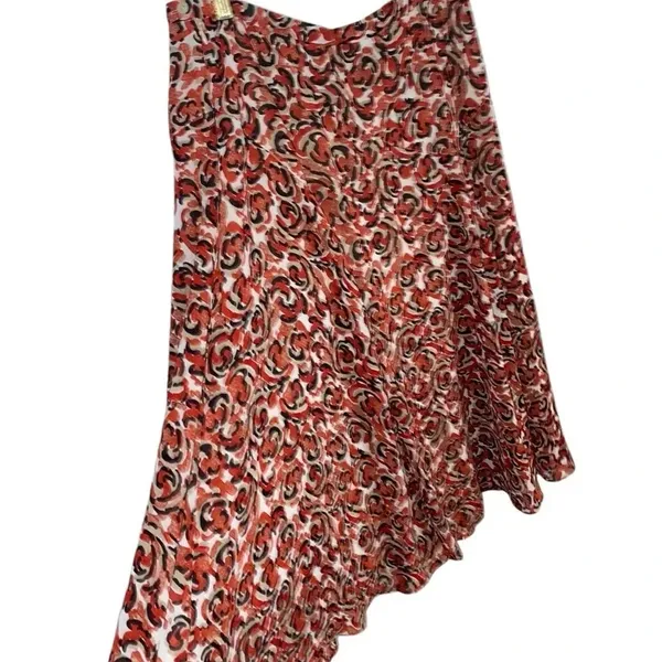 Jones New York White Tan Red midi skirt 90s Boho Coastal Cowgirl Professional - Image 6