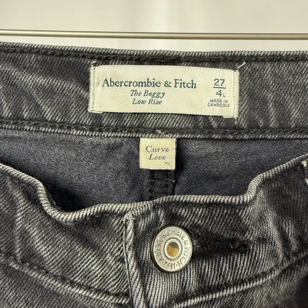 Abercrombie & Fitch Curve Love Low Rise Baggy Jean in Gray Size 27 or 4 Long - Image 6