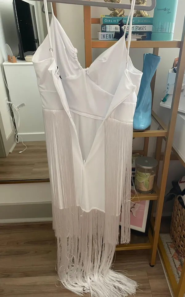Delfi Collective Fringe Dress White - Image 5