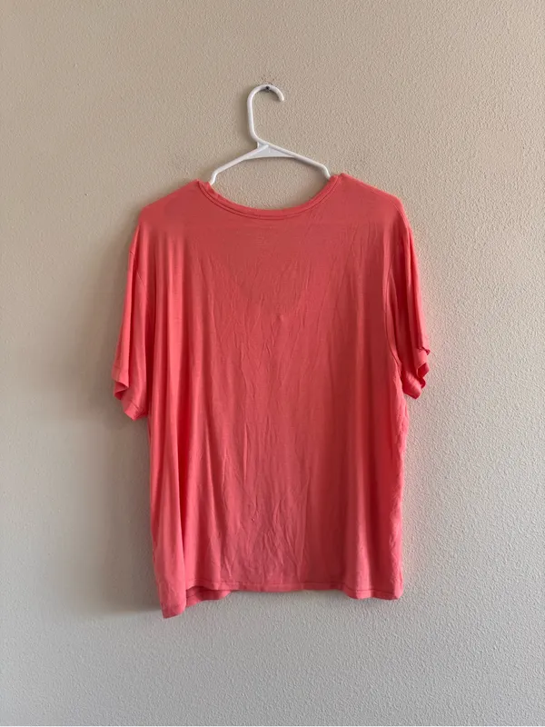 NWT American Eagle Outfitters Coral V-Neck Short Sleeve Tee - Image 3