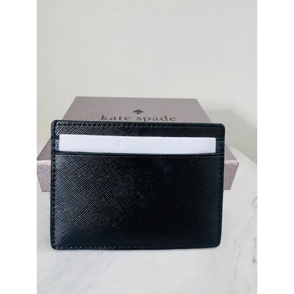Kate‎ Spade Kenzie Card Case, Slim Chic, Designer, Black Leather, NWT - Image 8