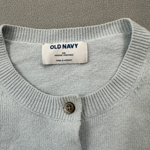 Old Navy Womens Cardigan Sweater XS Light Blue Button Front Knitwear Casual Top - Image 3