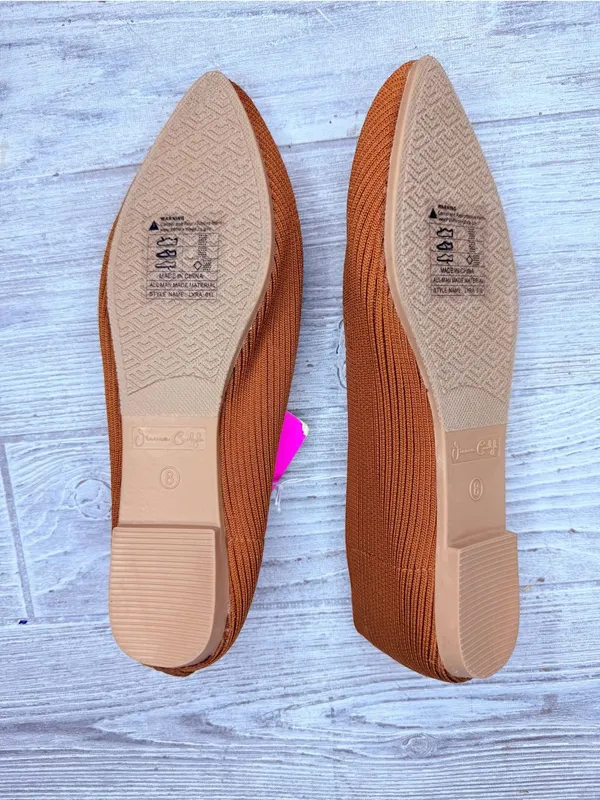 Nwt Jessica Carlyle pointed-toe ribbed knit ballet flat cognac slip ons size 8 - Image 6