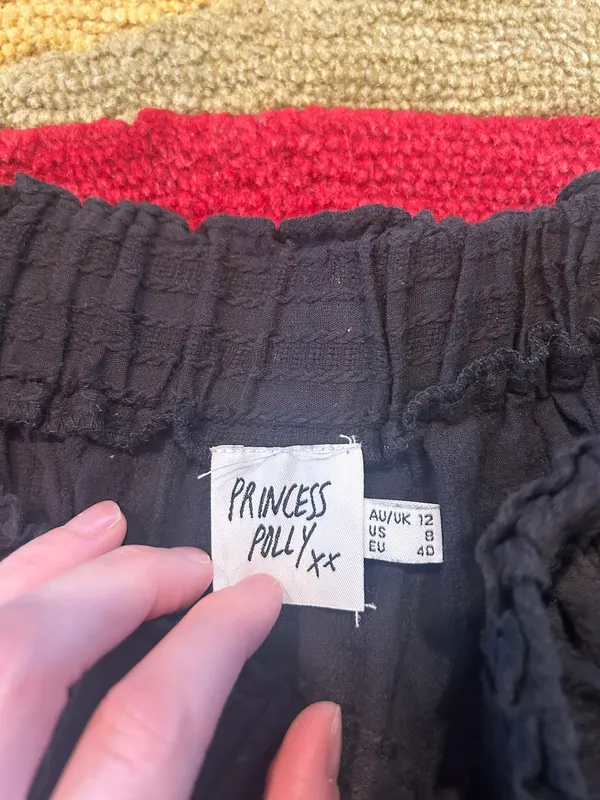 Princess Polly Black Mini Ruffle Skirt Lightweight Material Women’s Size 8 - Image 3