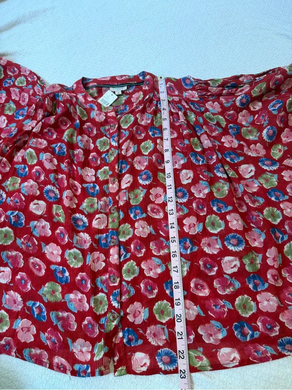 Anthropologie Pilcro The Sidney Batwing Blouse Red Floral XS NEW - Image 7