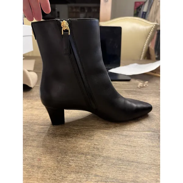 Lauren Ralph Lauren Willa Boots Women's Black Leather Ankle Bootie Size‎ 6 - Image 4
