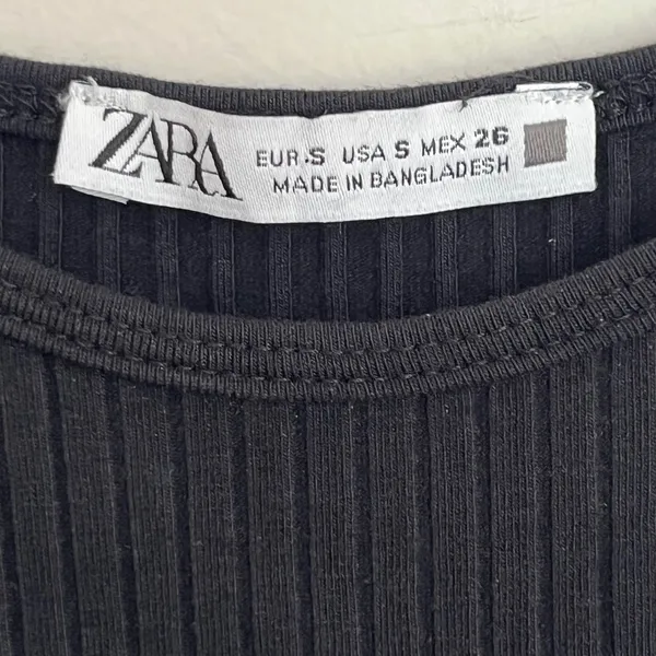 Zara Black Ribbed Knit Mock‎ Neck Sleeveless Bodycon Midi Dress Size Small - Image 6