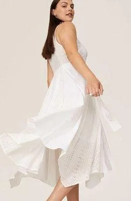Marissa Webb White Cotton Poplin Sleeveless Button Front Collared Dress Size 6 - Image 2