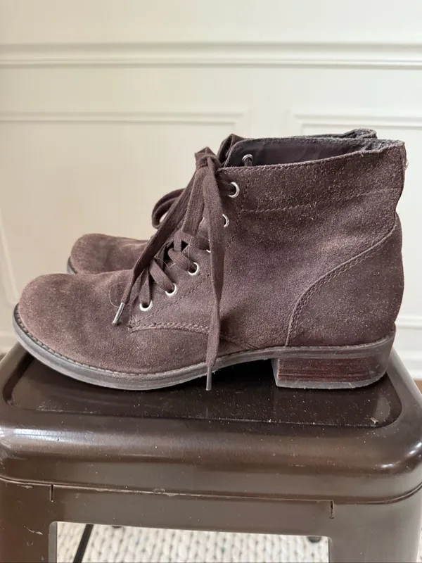 Sam Edelman Bleecker Brown Suede Leather Ankle Boots Booties 9 - Image 3