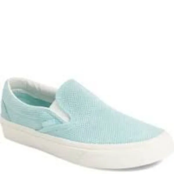 Vans Classic‎ Slip-On Skate Shoes Mint Green Perforated Suede Size 5/6.5 - Image 2