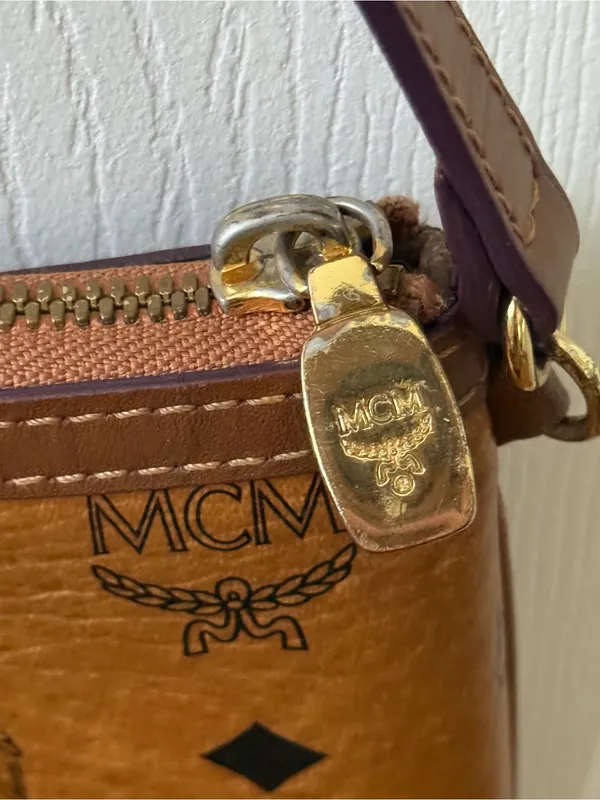 MCM Visetos Liz Shopper Tote Pouch in Cognac - Image 6