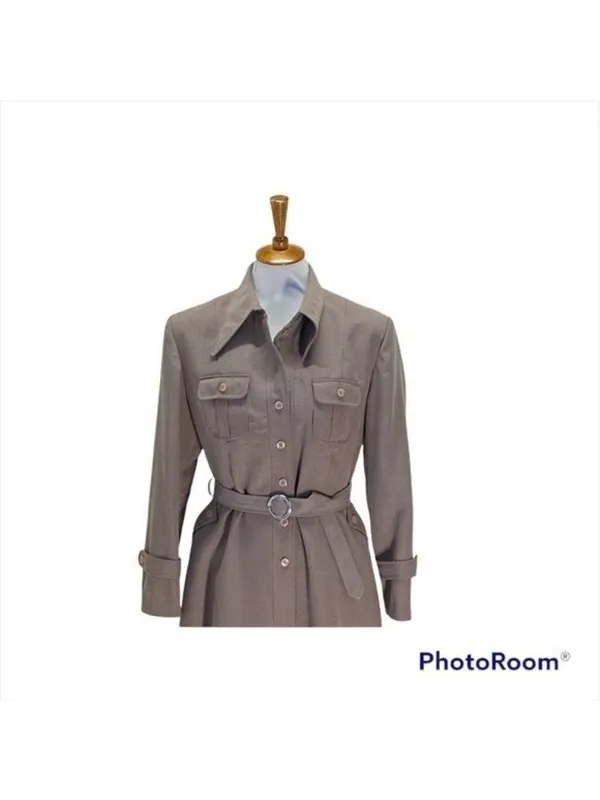 Xin Xin Trench Coat Beige Size M Vintage Preppy Neutral Old Money Spring Classic - Image 4