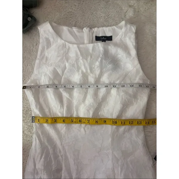 Lulus Exquisite Moments White Floral Jacquard Sleeveless Mini Dress Size XS - Image 7