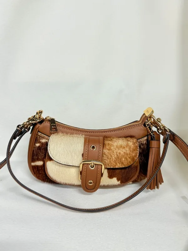 coach Ashton Mini Shoulder Bag In Haircalf With Cow Print cdx79 - Image 3