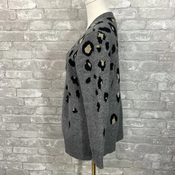 Maurices Gray Leopard print open front cardigan - Image 3