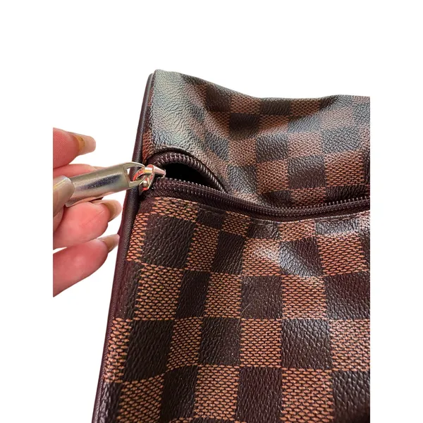 Benoss Milan Brown Checkered Weekender Duffel Travel Bag - Image 10