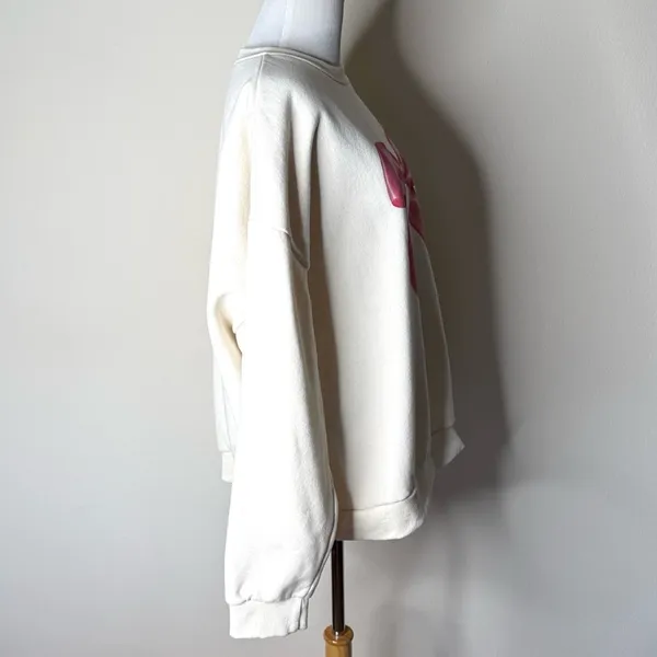 Edikted Cream Bow Brat Printed Sweatshirt NWOT XL - Image 6