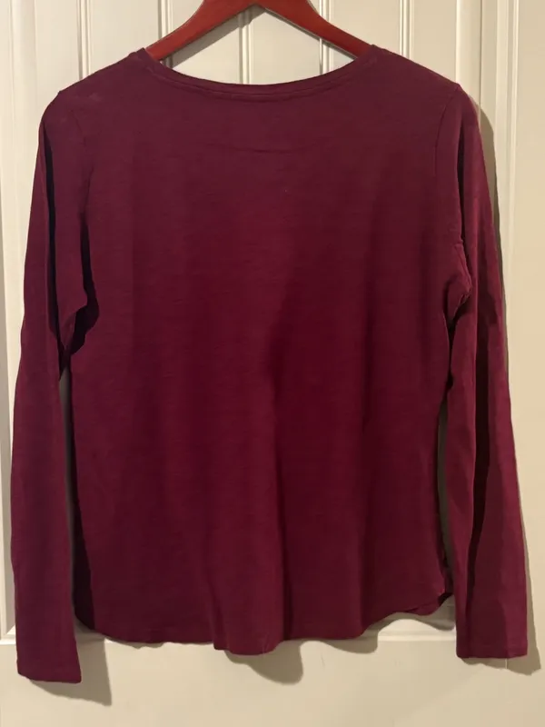 Old Navy Red/Maroon Crew Neck Long Sleeve Shirt Top - Image 3
