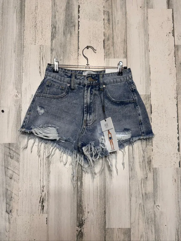 RISE Supply Co Distressed Frayed Acid Wash Denim Shorts Womens Size 5 - Image 6