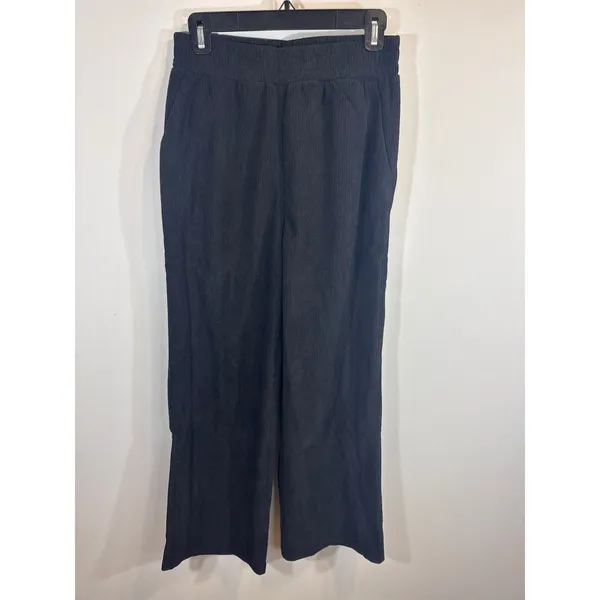 Halara Black Corduroy Elastic Waist Wide Leg Lounge‎ Pants Small NWT - Image 2