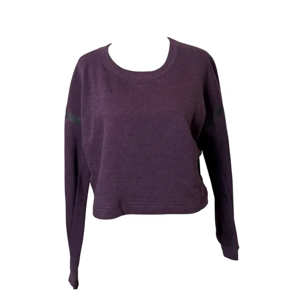 Nike Track & Field Purple Cropped Sweatshirt‎ Cozy Fleece Pullover Boxy Size M - Image 7