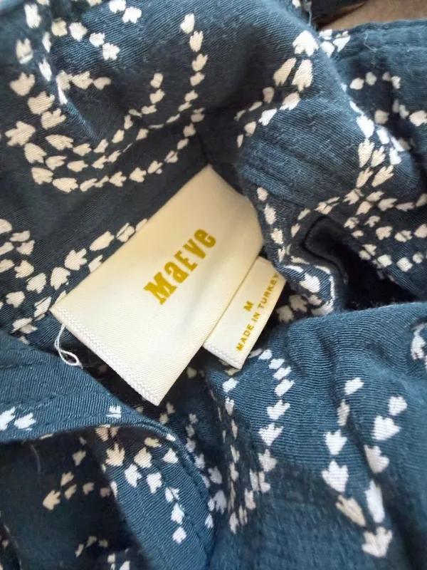 MAEVE Blue Anthropologie Patterned Overalls Sz Medium NEW NWOT - Image 2