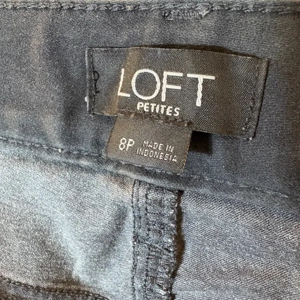 LOFT Petites Gray Skinny Cargo‎ Pants Moto Ankle Zip Utility Trousers Size 8P - Image 5