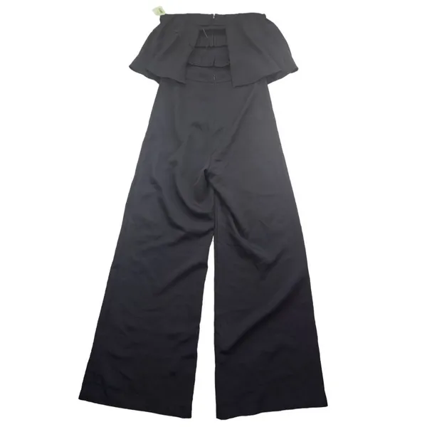 DO+BE -714 Strapless Jumpsuit‎ Wide Leg Ruffle Sexy Back Stretchy Black Small - Image 4