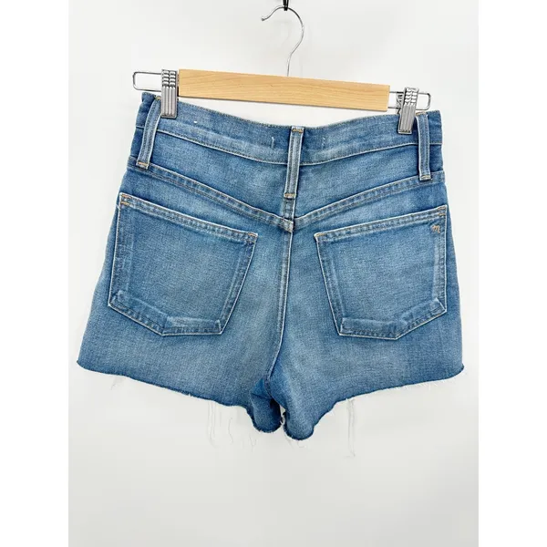 Madewell The Perfect Jean Short Blue 100% Cotton Raw Hem Womens Size 24 HighRise - Image 3