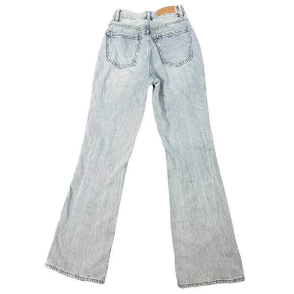 PacSun High Rise Bootcut Jeans Womens 24 Light Wash Denim Button Fly 100% Cotton - Image 5