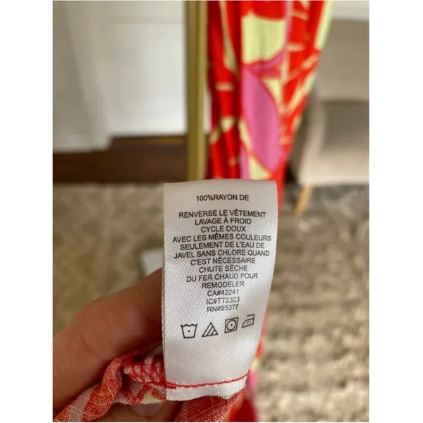 Sanctuary Tropical Palm‎ Print Resort Maxi Dress Pink Red Vaca Quiet Luxury Bold - Image 6