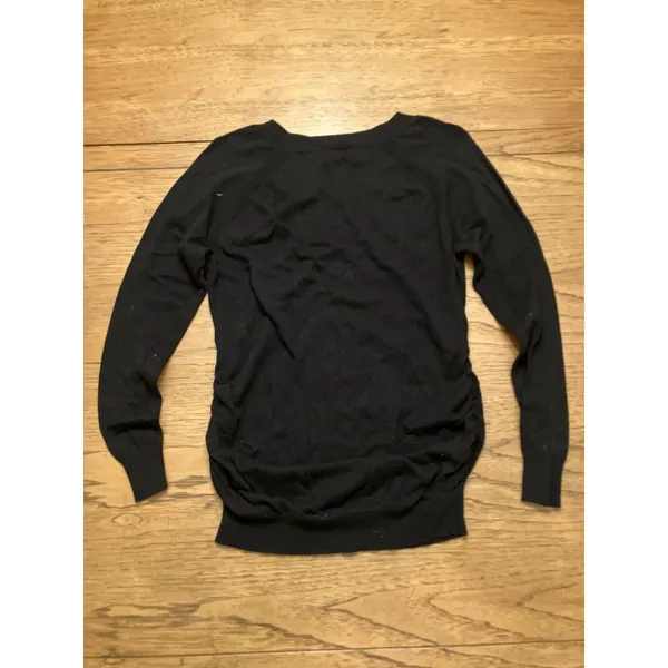 Motherhood Maternity Women's Black Solid Knit Scoop Neck Pullover Sweater M - Image 3