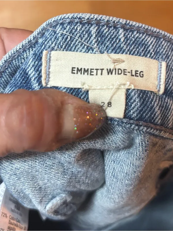Madewell Emmett Patch Pocket Released Hem Boho Coastal Cowgirl Wide Leg Jeans 28 - Image 7