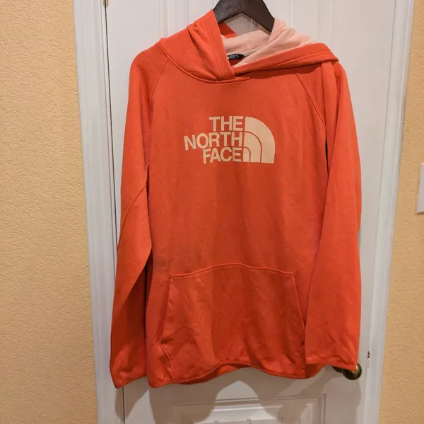 North Face Hoodie Pink Salmon Women’s size XXL - Image 6