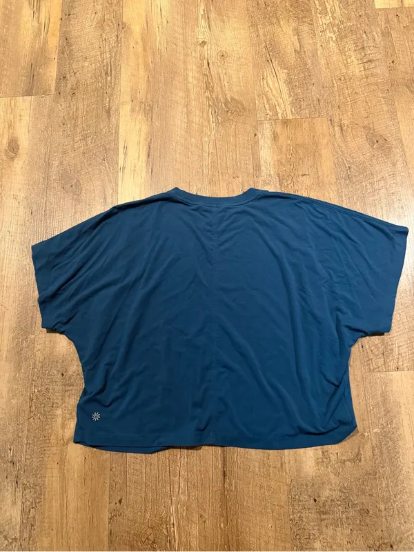 Athleta Deep Teal Boxy Short Sleeve Crew Tee XS - Image 3