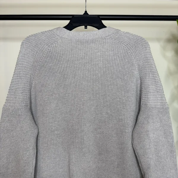 J. Crew V-neck Cotton Cashmere Blend Cardigan Sweater Heather Dove Medium BS950 - Image 7