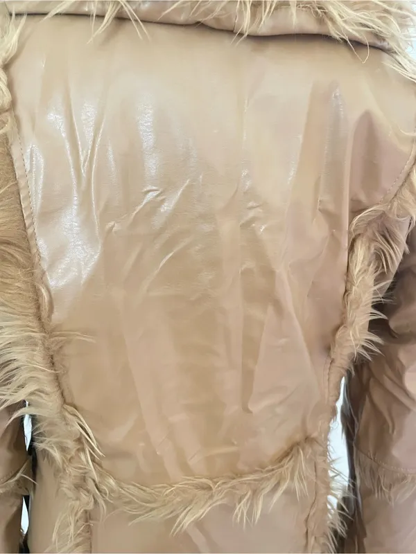 Marc‎ Florence Vintage Y2K Penny Lane Vegan Leather Faux Fur Coat Jacket Medium - Image 6