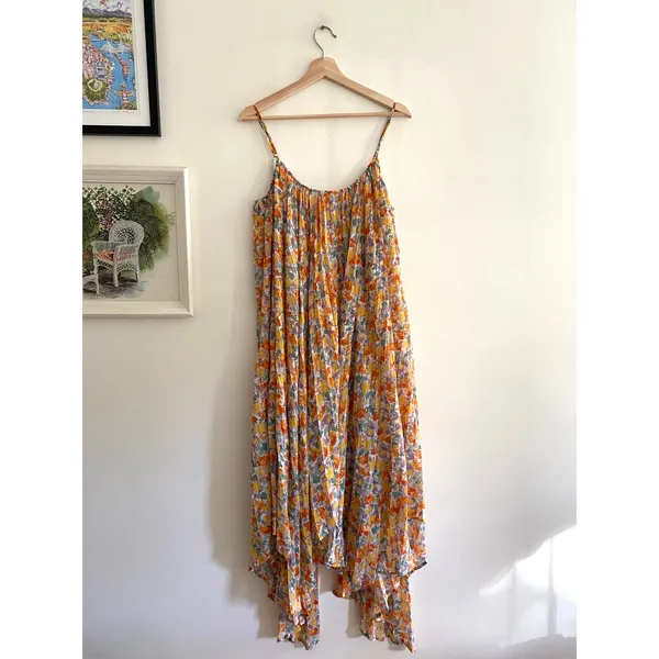 ENDLESS ROSE Pleated Waterfall Multi Maxi Dress Size XS - Image 4