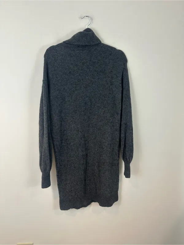 J. Crew Charcoal Gray Turtleneck Sweater Dress Merino Wool Blend Size Medium - Image 5
