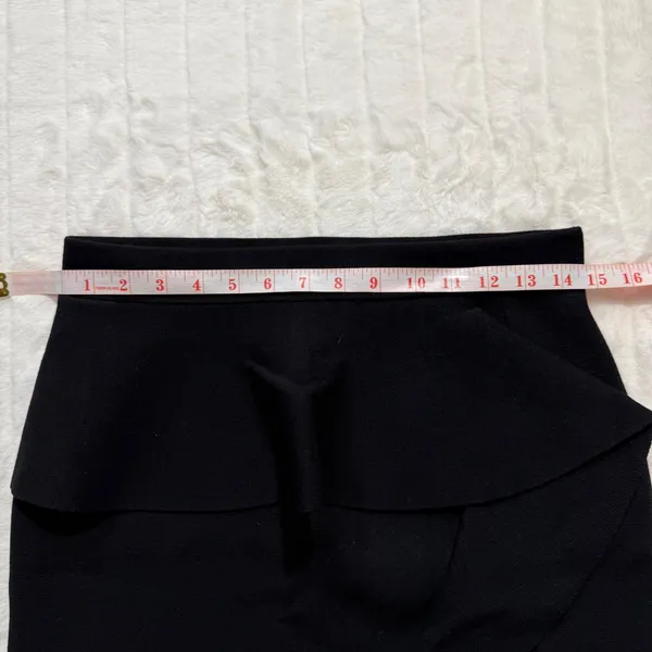 ZARA Black Knit Ruffle Peplum Skirt Womens Size‎ L - Image 4