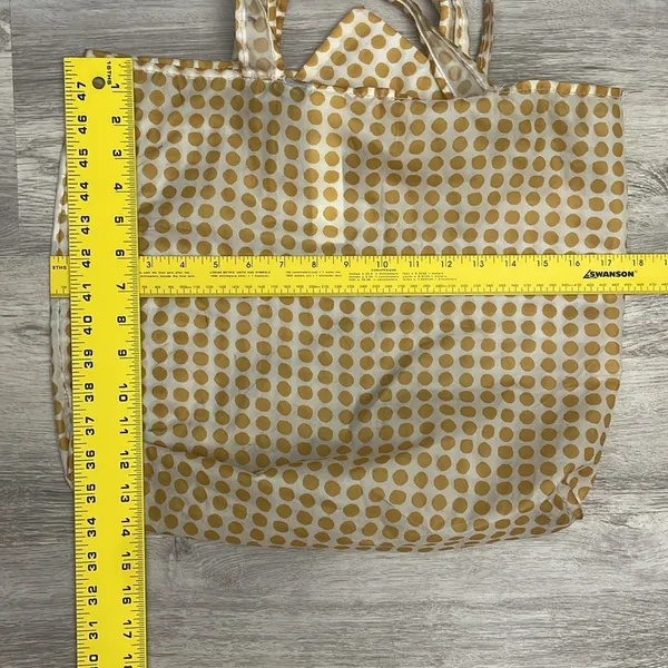 Ikea Gold & White Polka Dot SKYNKE Reusable Shopping Bag Approximately 14"X14.5" - Image 3
