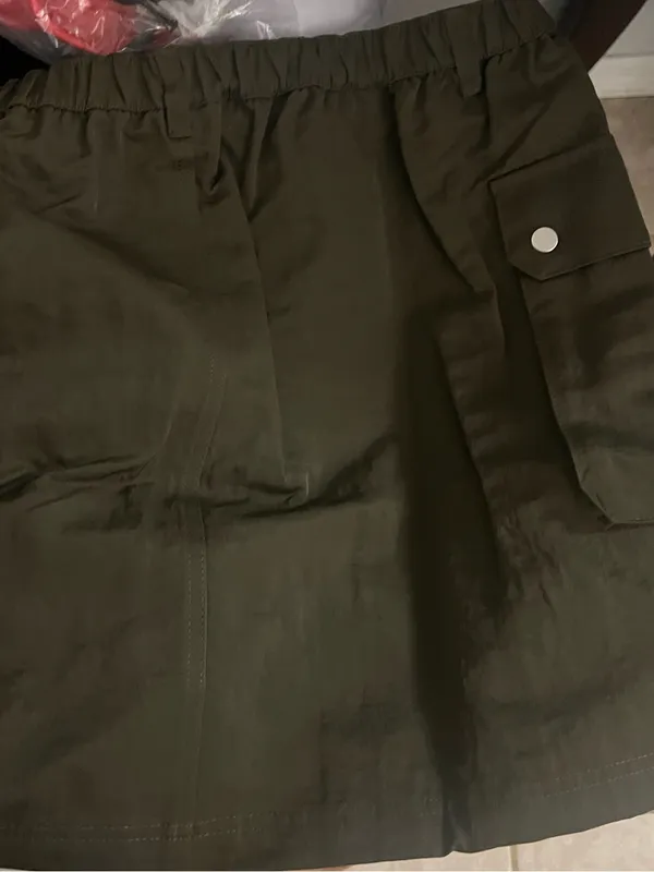 NWT Women's Cargo Mini Skirt - Future Collective Dark Olive Green Large - Image 5