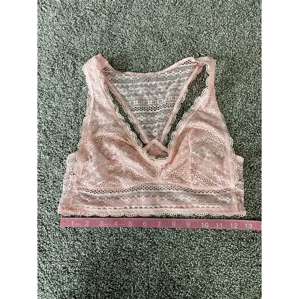 Victoria’s Secret Lace Racerback Bralette Blush Pink Wireless Bra M - Image 5