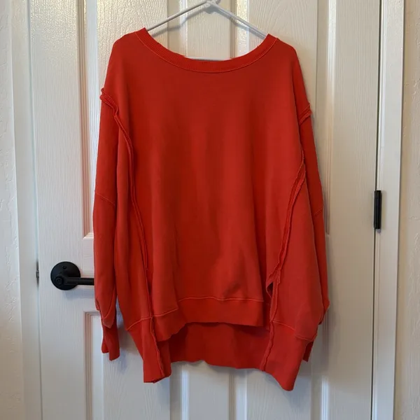Free People We The Free Camden sweatshirt in Scarlet Sun - Image 5
